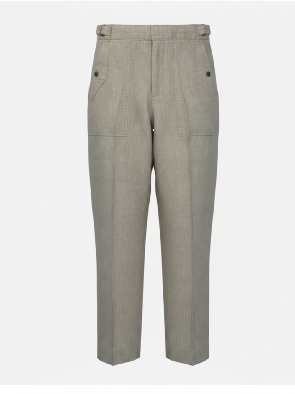 Athleta Voyager Natural Tan Linen Cropped Pants Size 8 Petite